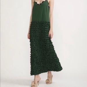 Ruffled green maxi dress